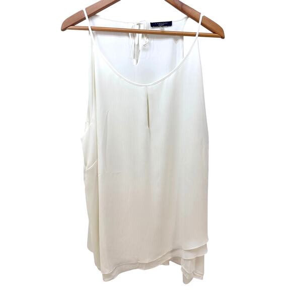 Tahari Women's 3X White Flowy Tiered Tank - Picture 1 of 9
